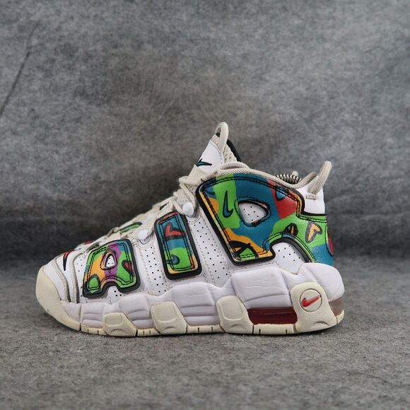 Nike Shoes Youth 4.5 Sneakers Air More Uptempo Peace Love Swoosh GS Athletic Mid - Picture 5 of 15